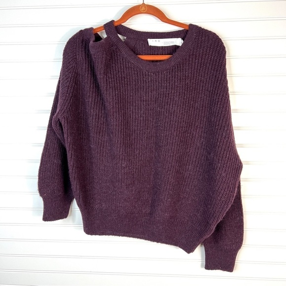 NWT IRO Cold Shoulder Sweater Size S Plump Color Alpaca Wool Knitted Pullover - Picture 1 of 7
